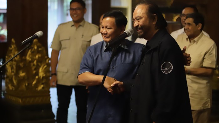 Pernyataan lengkap prabowo dan surya paloh yang sepakat bergabung